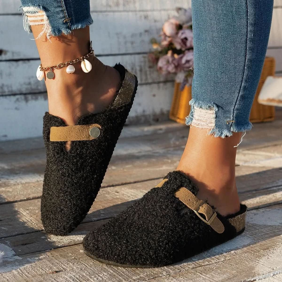 Cozy Winter Sheepskin Wool Slippers for Comfort