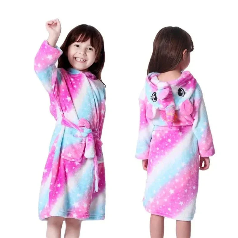 Hooded Flannel Robe for Kids – Soft and Cozy Design