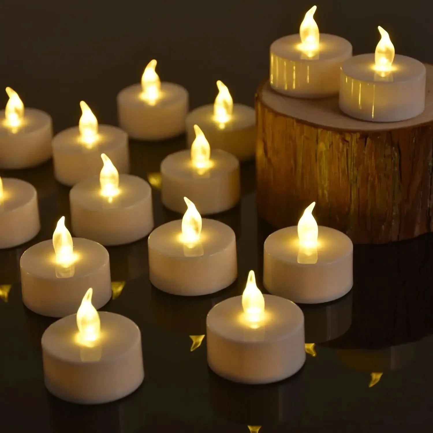 Flameless LED Tea Light Candles – Safe Warm Lighting for Home and Events