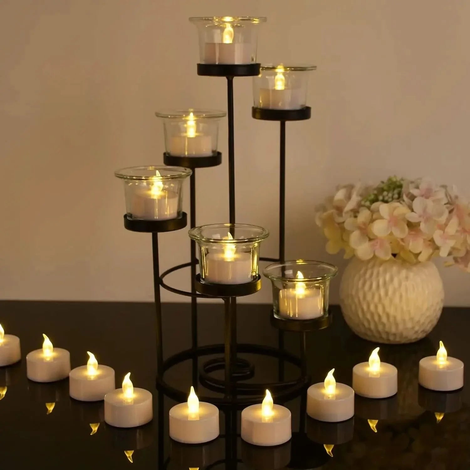 Flameless LED Tea Light Candles – Safe Warm Lighting for Home and Events