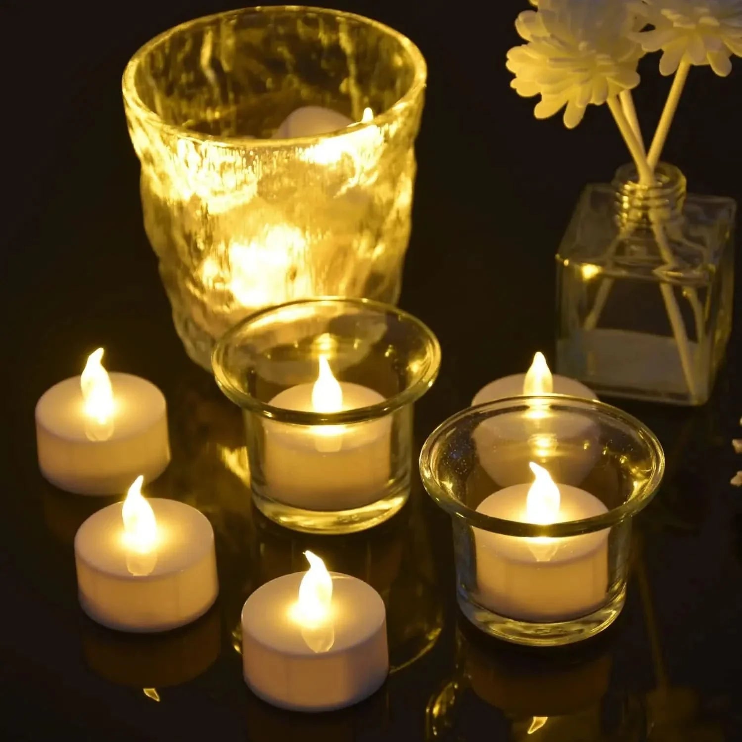 Flameless LED Tea Light Candles – Safe Warm Lighting for Home and Events