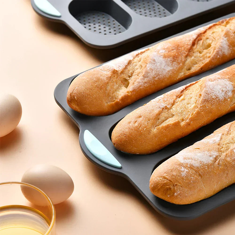 Non-Stick Silicone Baguette Baking Mold for Crispy Bread