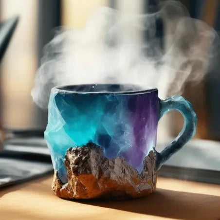 Mineral Crystal Coffee Mugs – Set of Glass Cups