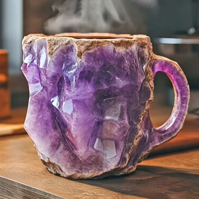 Mineral Crystal Coffee Mugs – Set of Glass Cups