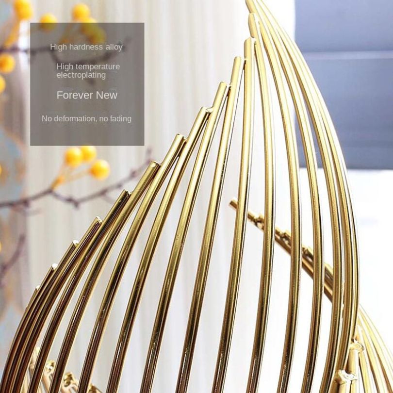Fluid Elegance: Contemporary Gold Metal Art Piece