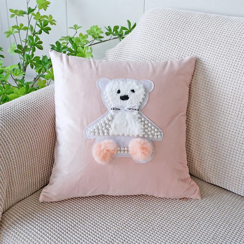 Charming 45 x 45 cm Plush Cushion Cover with Hidden Zipper