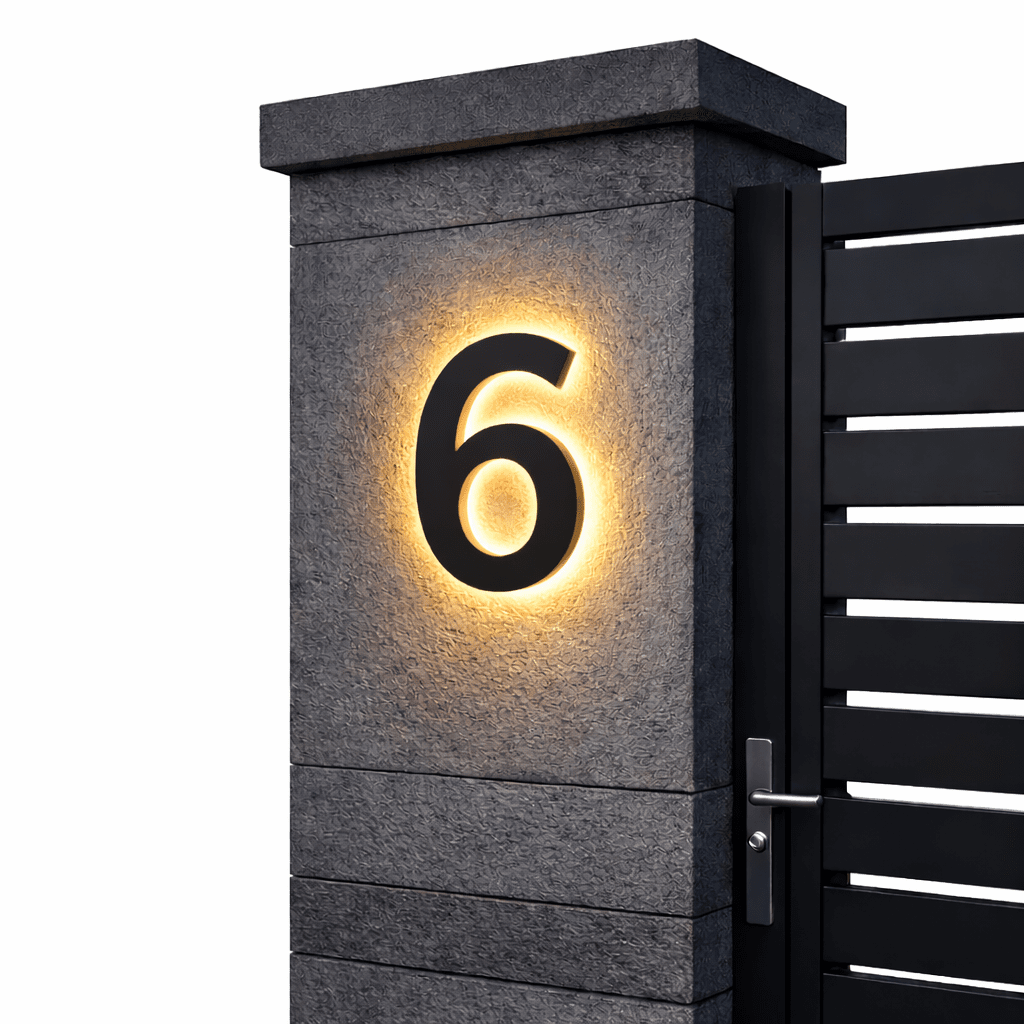 Illuminated House Number Sign with Customizable LED Display