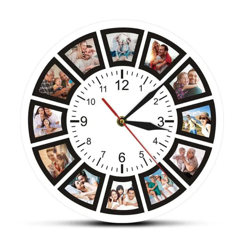 Personalized Memory Clock with 12 Photo Displays – Silent Operation