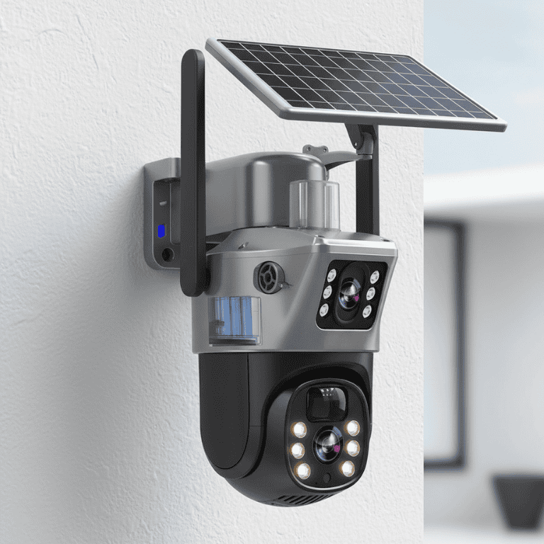 360° Wireless Security Camera with Solar Power – 4K Resolution