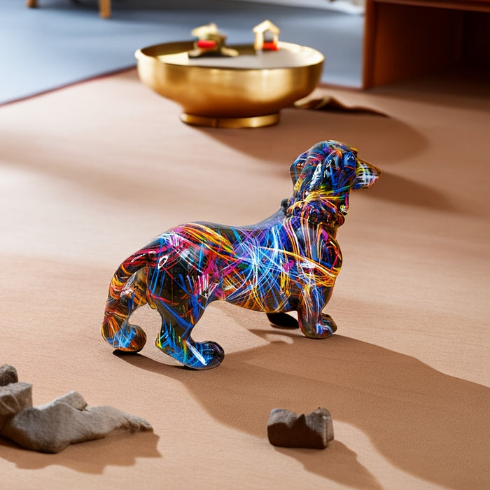 Vibrant Dachshund Figurine for Whimsical Home Decor