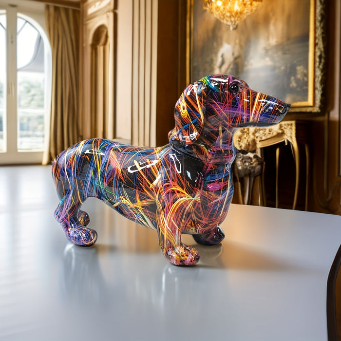 Vibrant Dachshund Figurine for Whimsical Home Decor