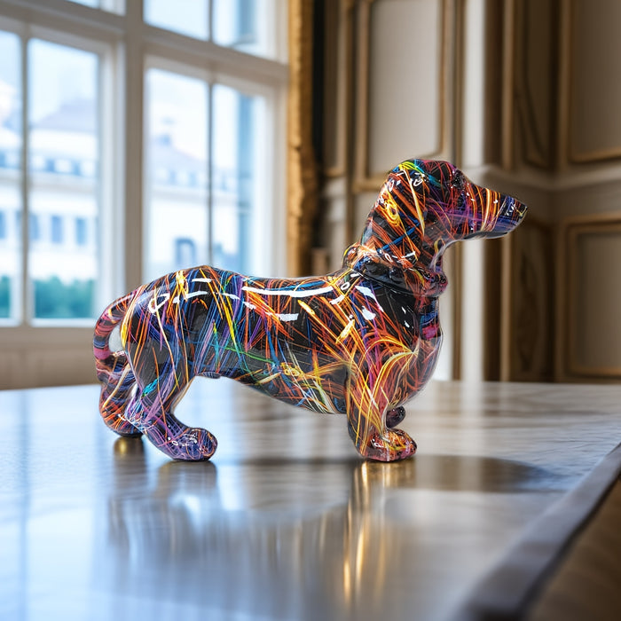 Vibrant Dachshund Figurine for Whimsical Home Decor