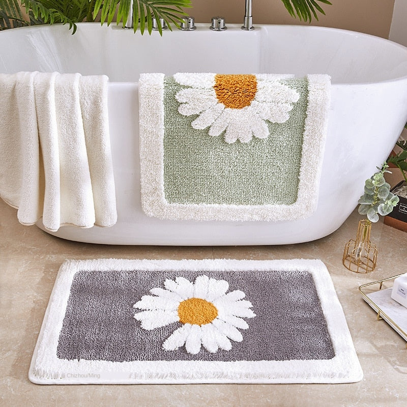Floral Elegance Bath Mat – Soft, Quick-Drying & Safe