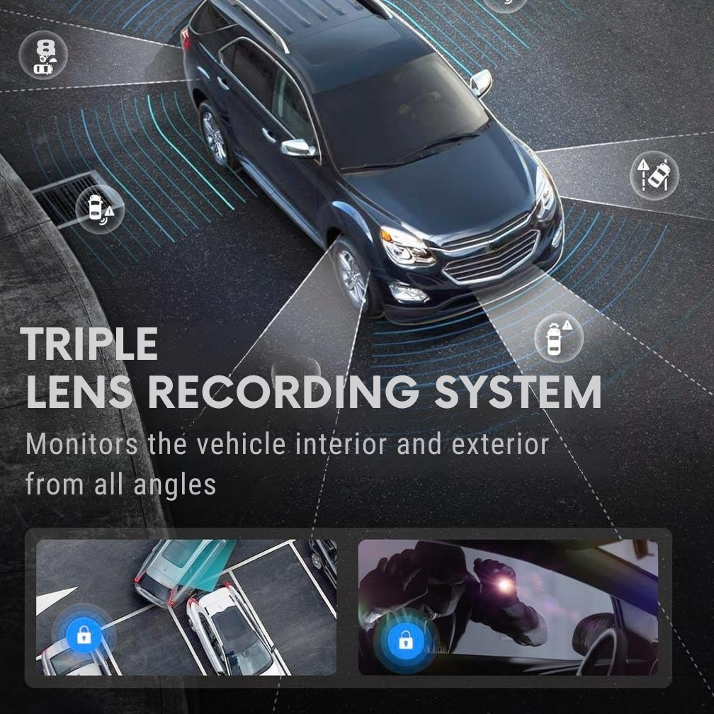 Dual Dashcam with Front and Rear Recording | Wide Angle and Night Mode