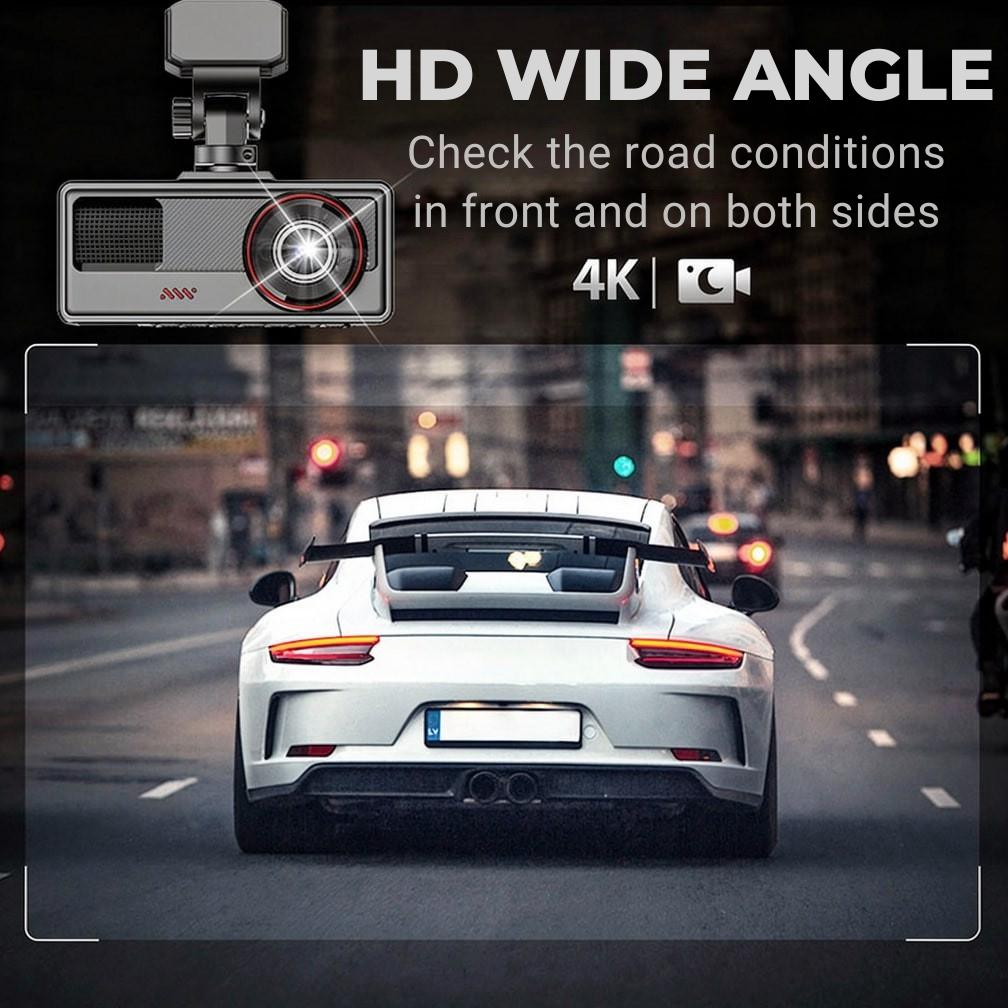 Dual Dashcam with Front and Rear Recording | Wide Angle and Night Mode