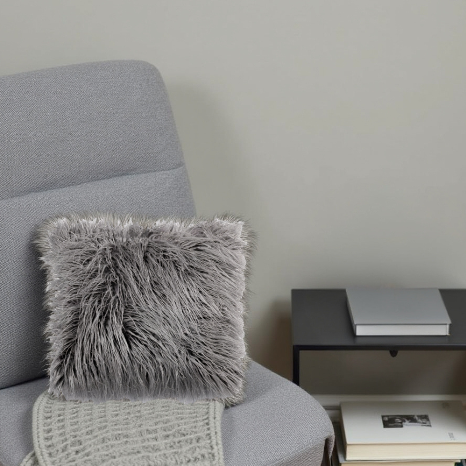 Luxurious Lambskin Throw Pillow with Soft Polyester Fill