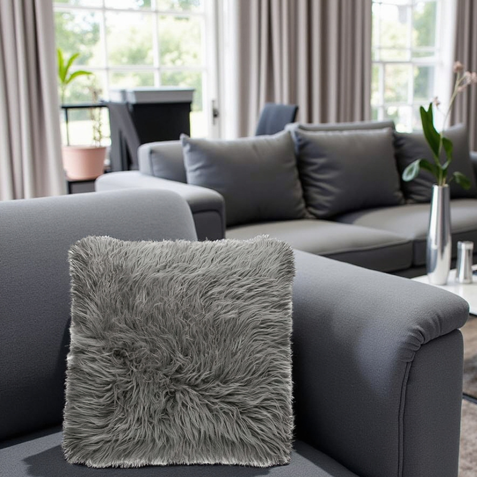 Luxurious Lambskin Throw Pillow with Soft Polyester Fill