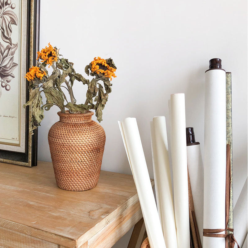 Handcrafted Woven Rattan Vase for Elegant Decor