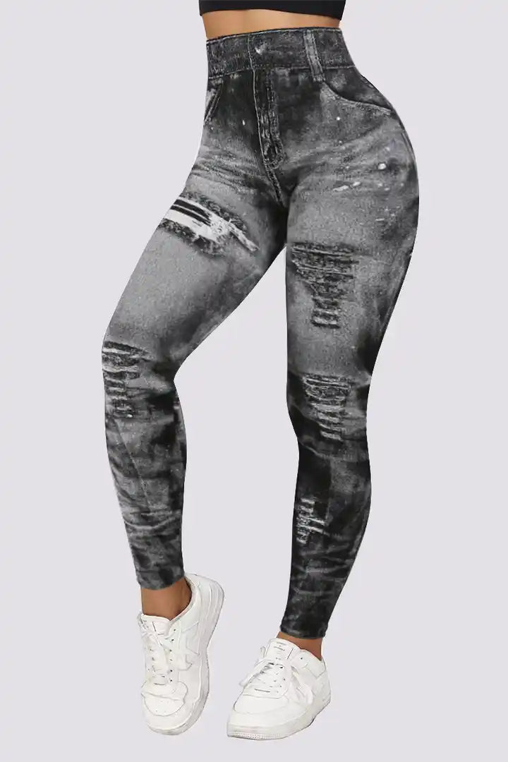 Sporty-Elegant Leggings in DenimFlex Style