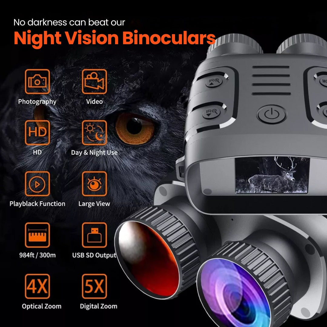 High-Performance Night Vision Binoculars – 5x Zoom & Infrared