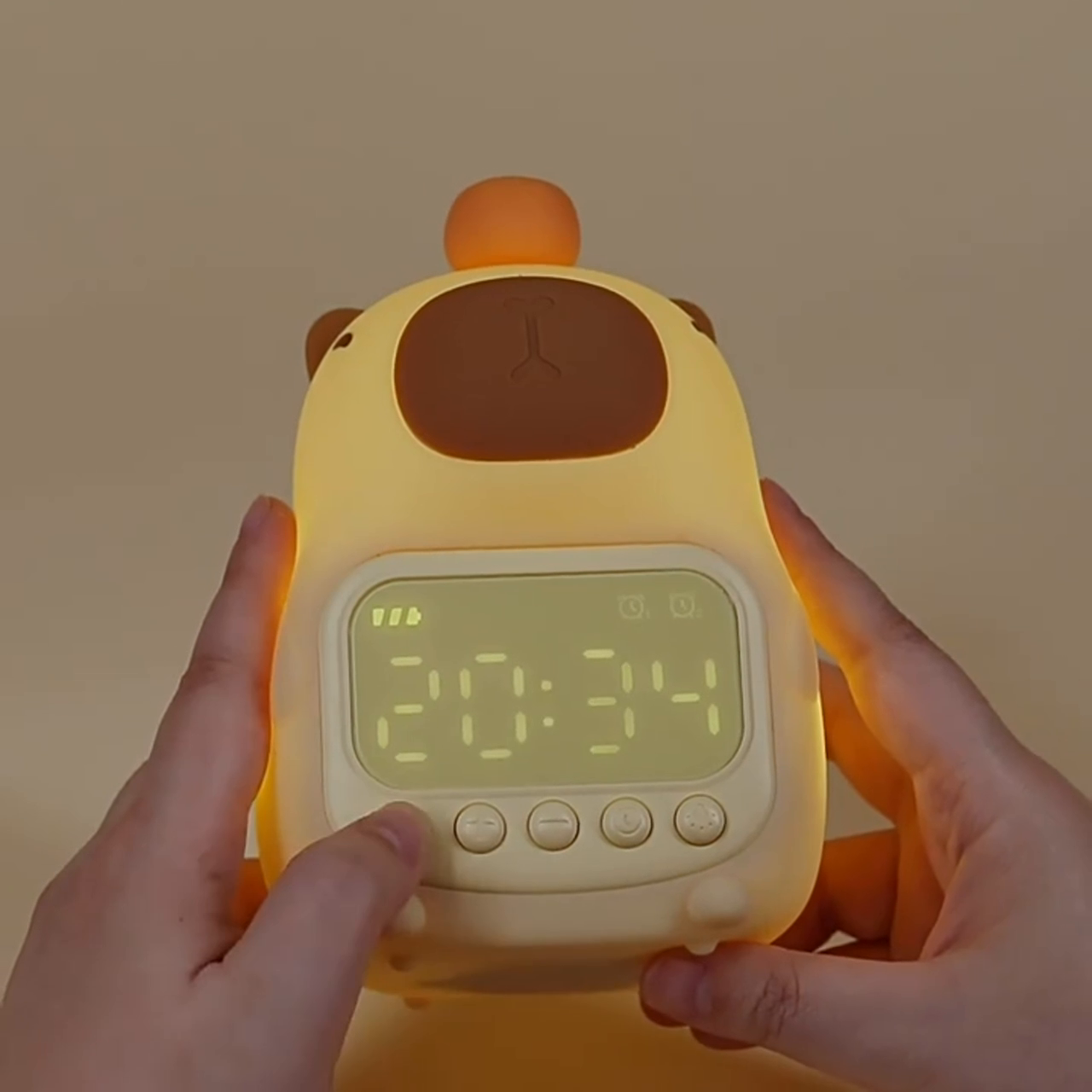 Sleek LED Alarm Clock with USB-C Rechargeable Battery
