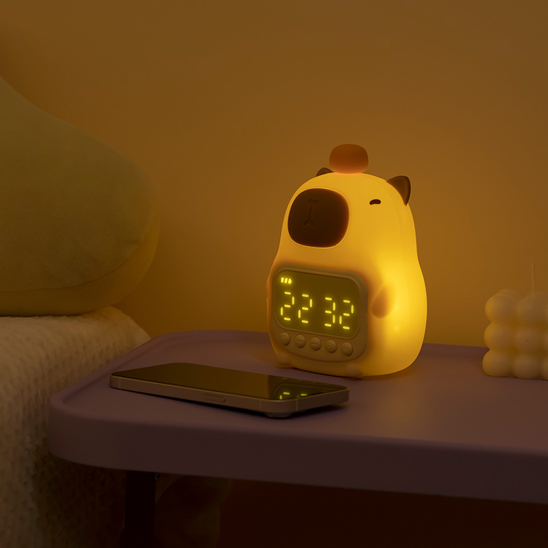 Sleek LED Alarm Clock with USB-C Rechargeable Battery