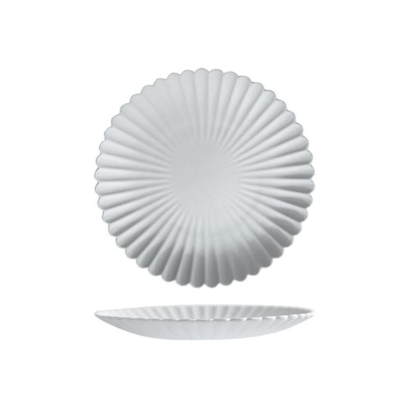 Elegant Ceramic Dining Set with Scalloped Edges and Versatile Sizes