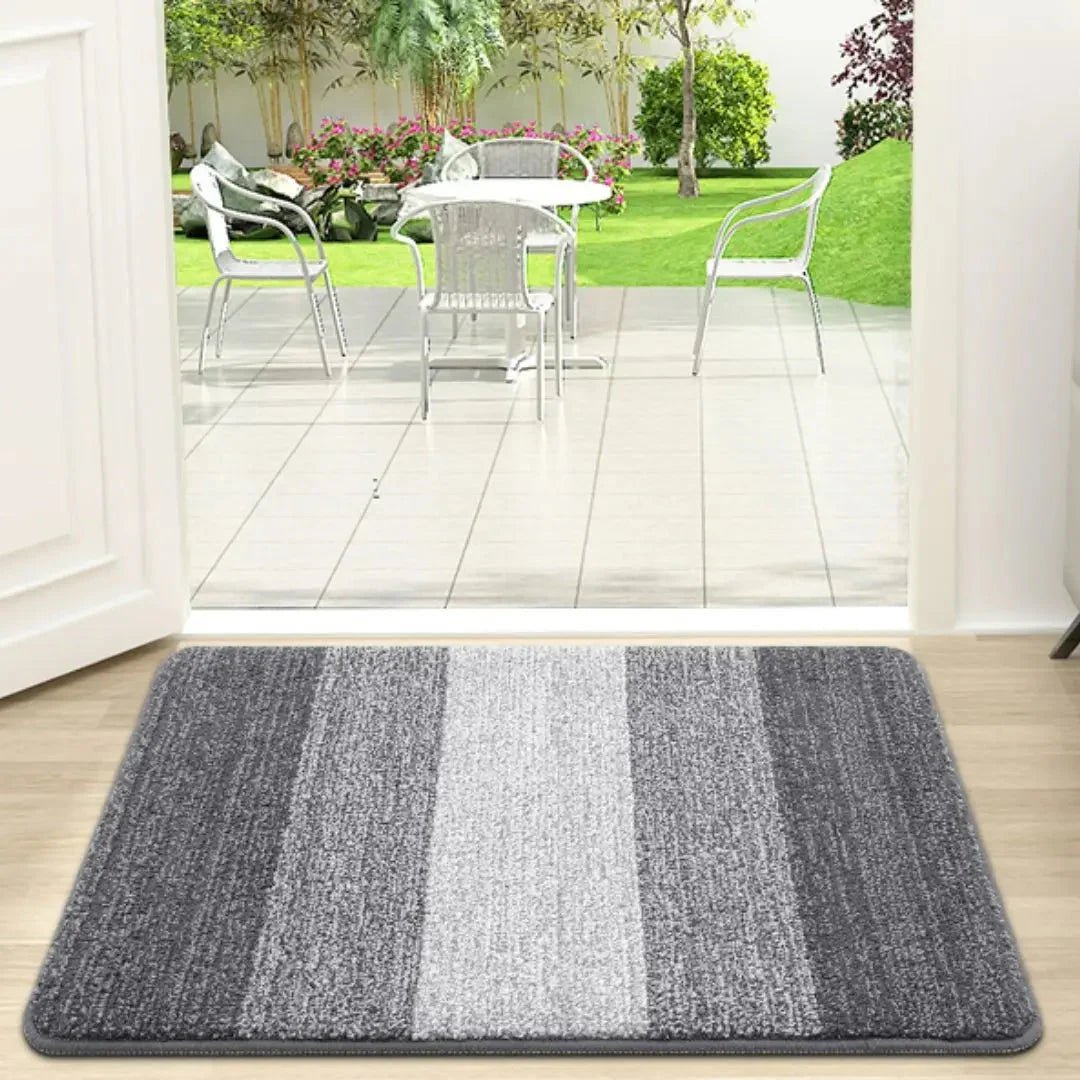 Stylish Rectangular Entry Mat with Stripes - Various Sizes & Colors