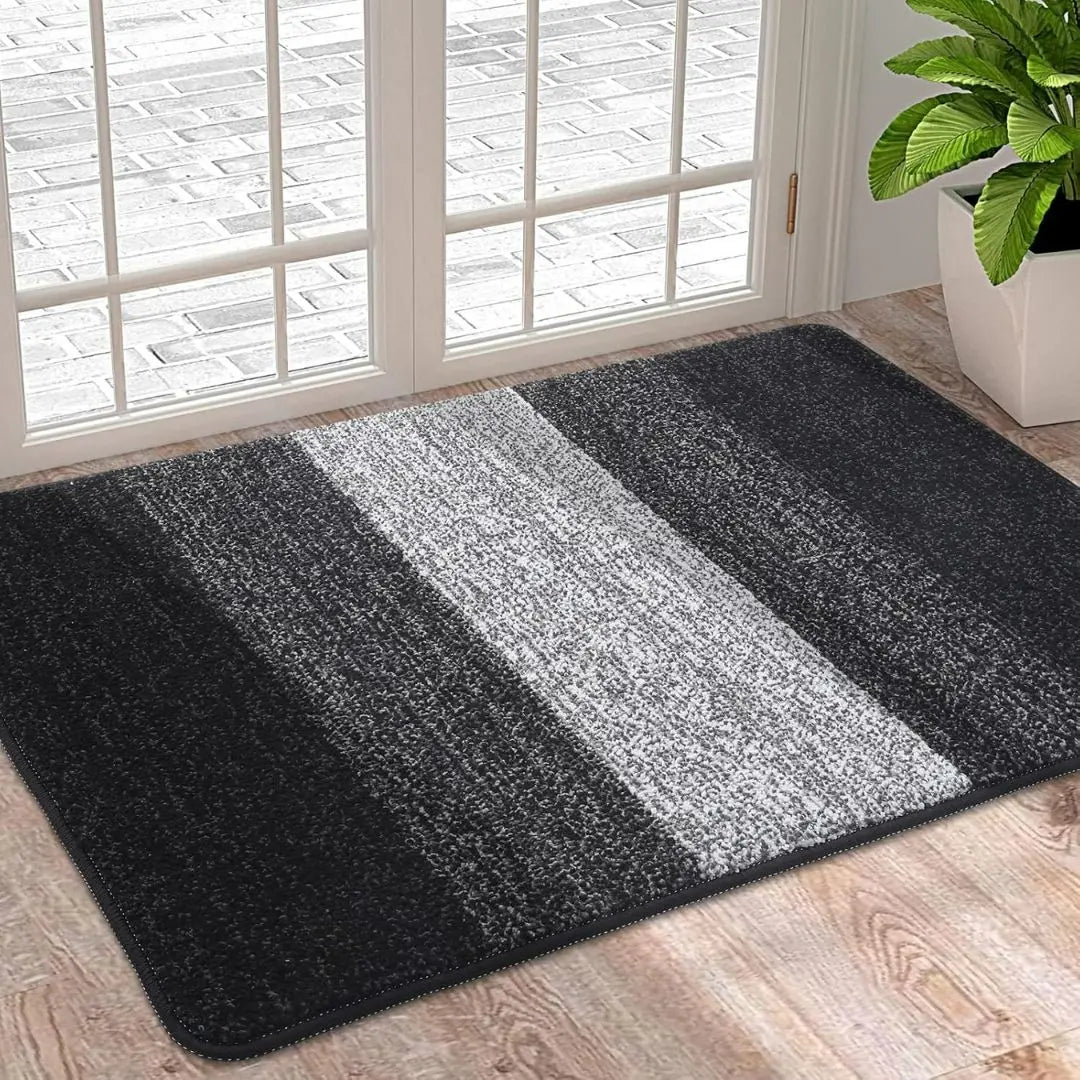 Stylish Rectangular Entry Mat with Stripes - Various Sizes & Colors