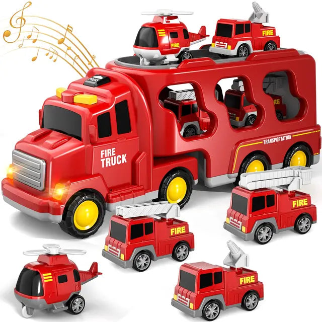 Two-Tiered Adventure Truck Playset with Mini Vehicles & Tunes