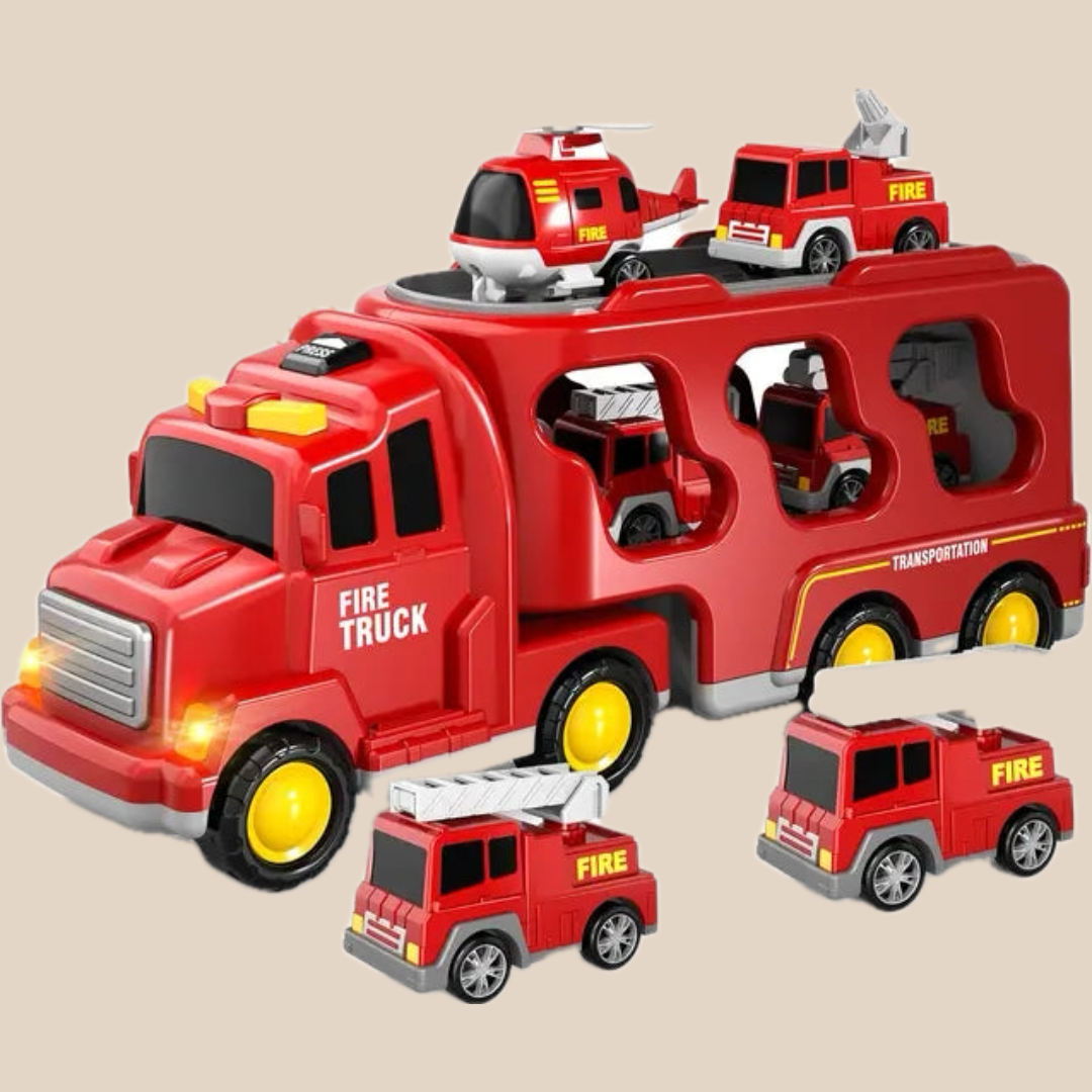Two-Tiered Adventure Truck Playset with Mini Vehicles & Tunes