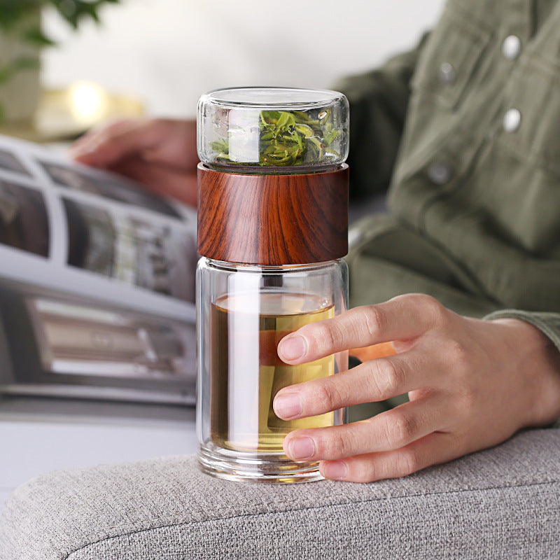 Insulated Glass Tea Infuser Bottle – 7 oz Travel Companion
