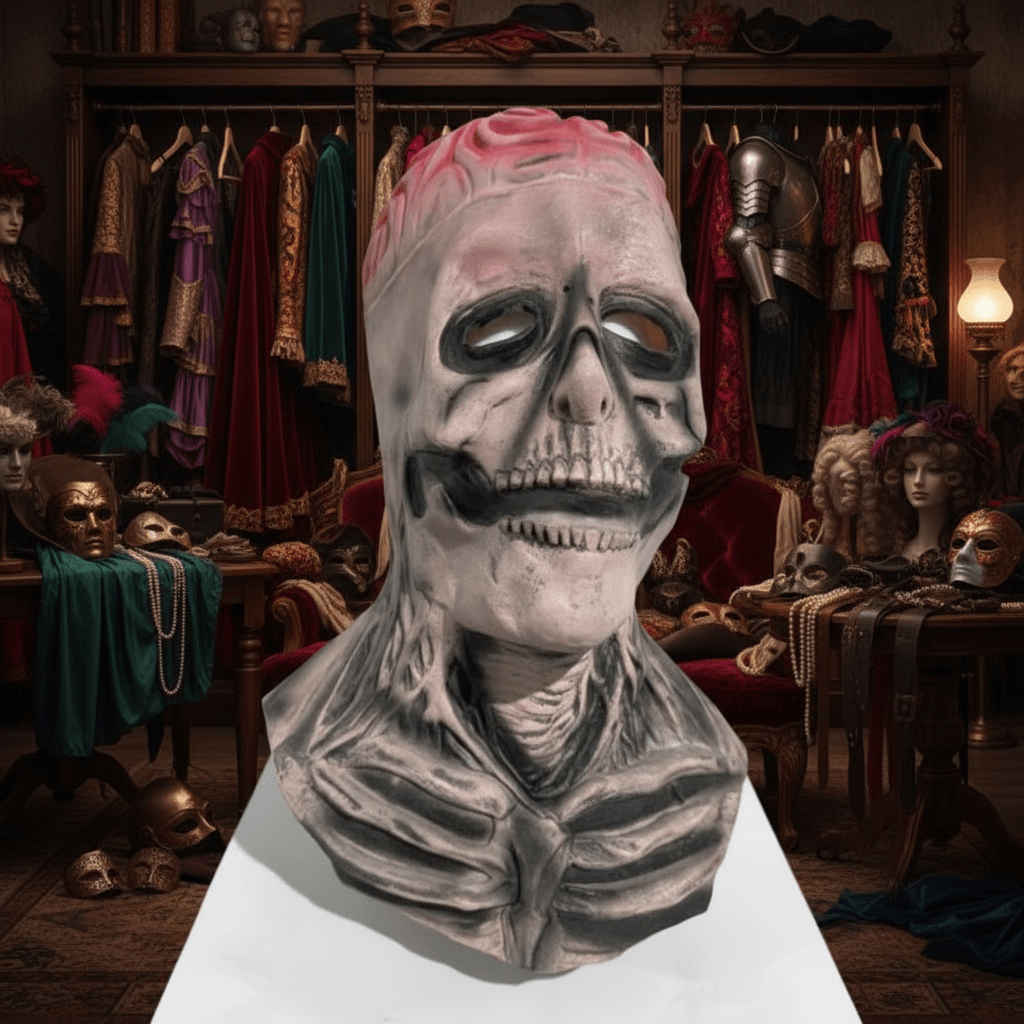 Chillingly Authentic Skull Mask with Hat for Thrilling Occasions