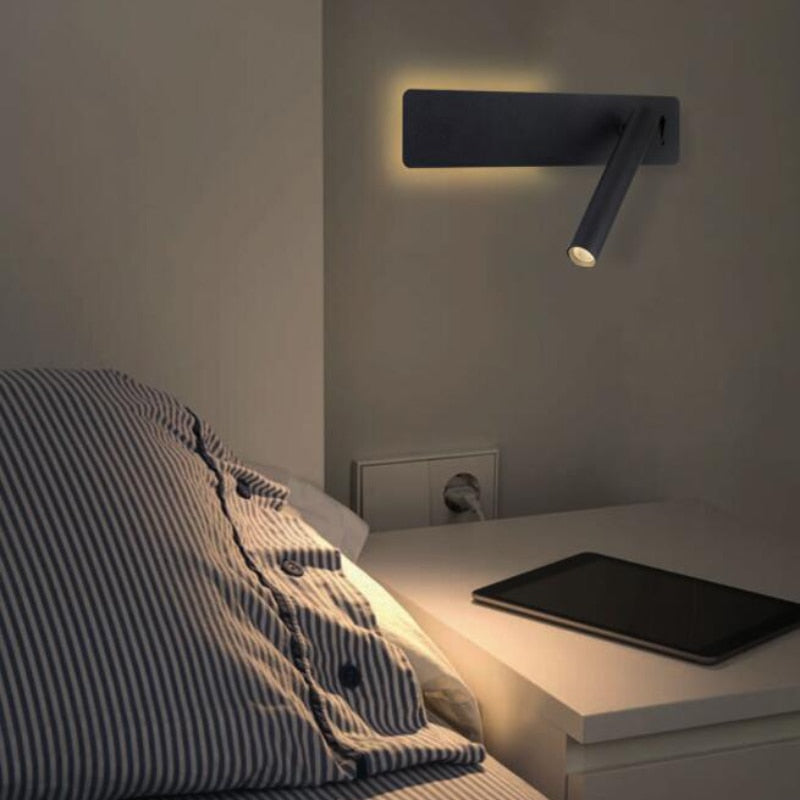Rotatable LED Wall Reading Light | Adjustable Spotlight | 2 Switches Metal