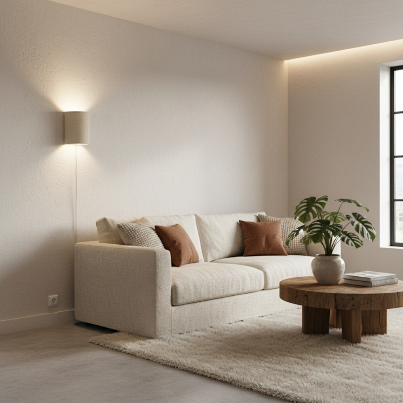 Elegant Fabric Wall Light - Warm Glow & Simple Setup
