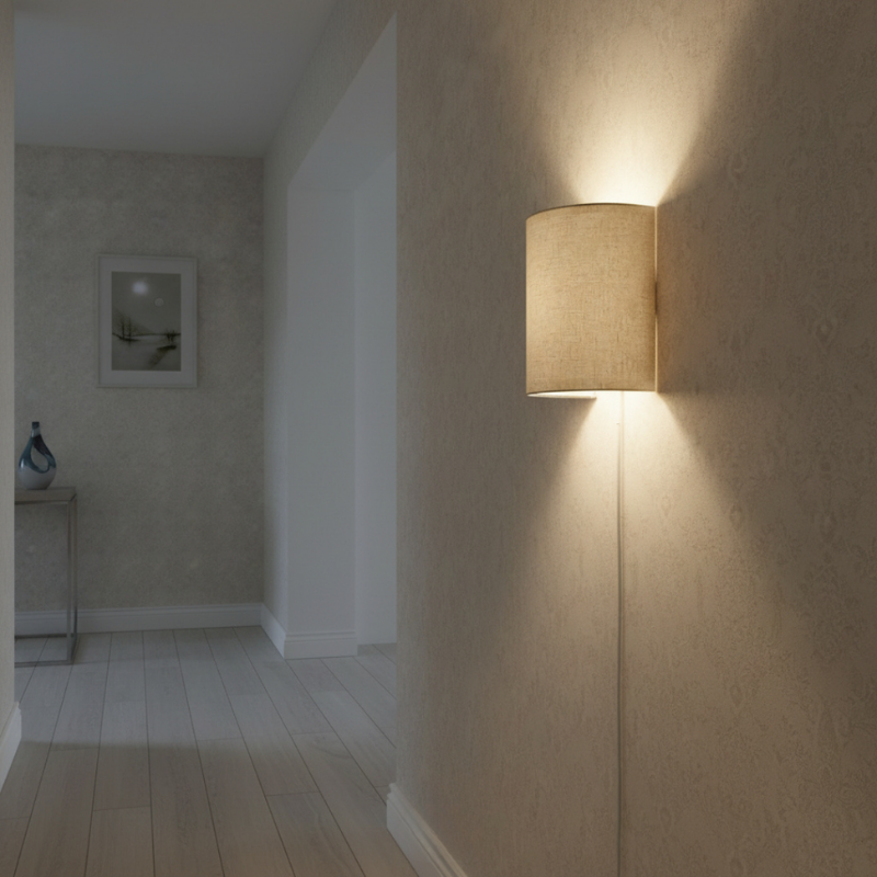 Elegant Fabric Wall Light - Warm Glow & Simple Setup