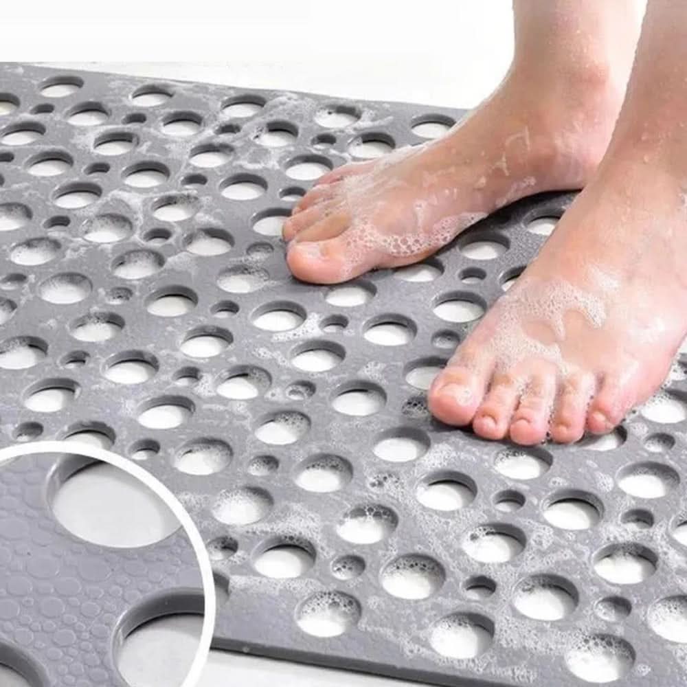 Non-Slip PVC Shower Mat with TPE | Suction Cups | Drain Holes