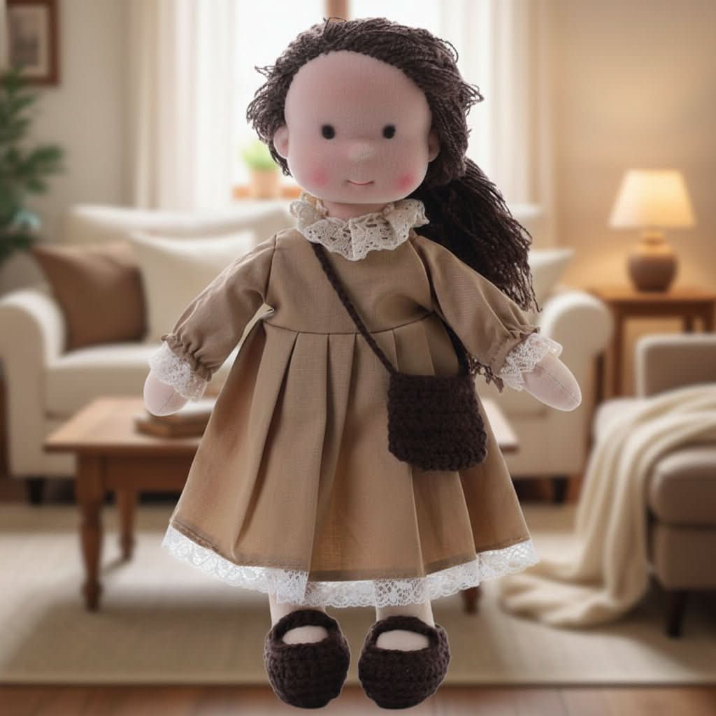 Handcrafted Waldorf Style Cotton Doll for Imaginative Play
