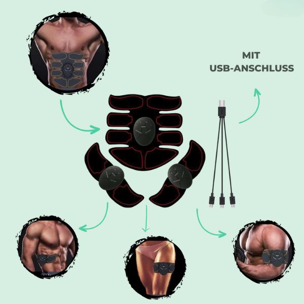 USB Rechargeable EMS Muscle Trainer for Effective Home Workouts