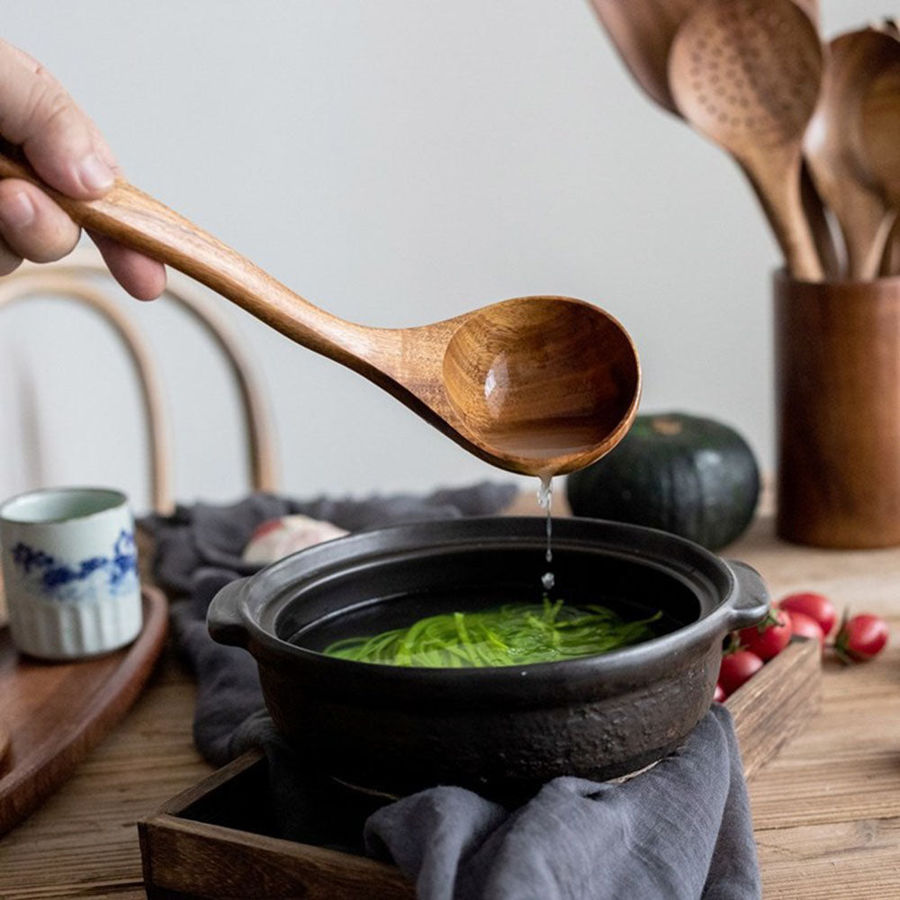 Sustainable Teak Wooden Cooking Utensil Collection