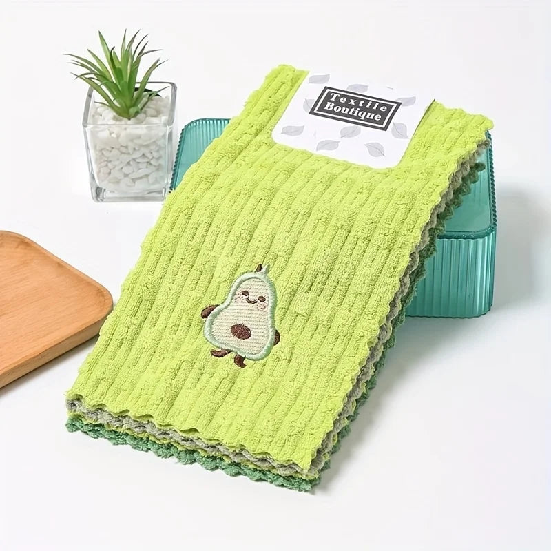 GreenGrove - Stylish Avocado-Inspired Kitchen Towel Set of 4