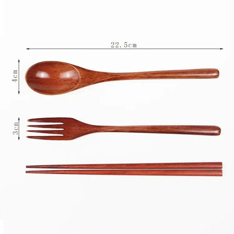 Portable Dining Utensil Set - Spoon, Fork, and Chopsticks for On-the-Go