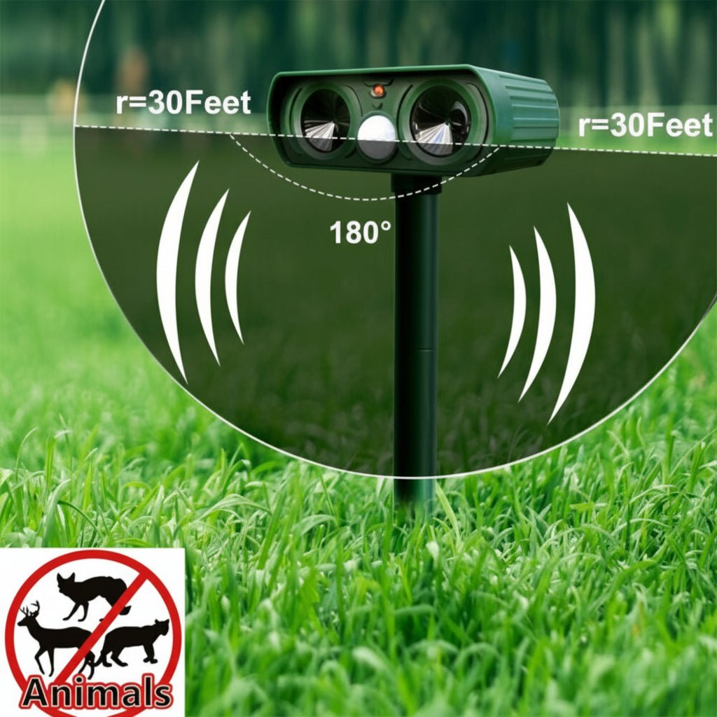 Motion-Activated Solar Device for Deterring Animals
