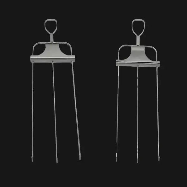 Stainless Steel Skewers | Double Prongs | Slide Scraper for Clean Serving