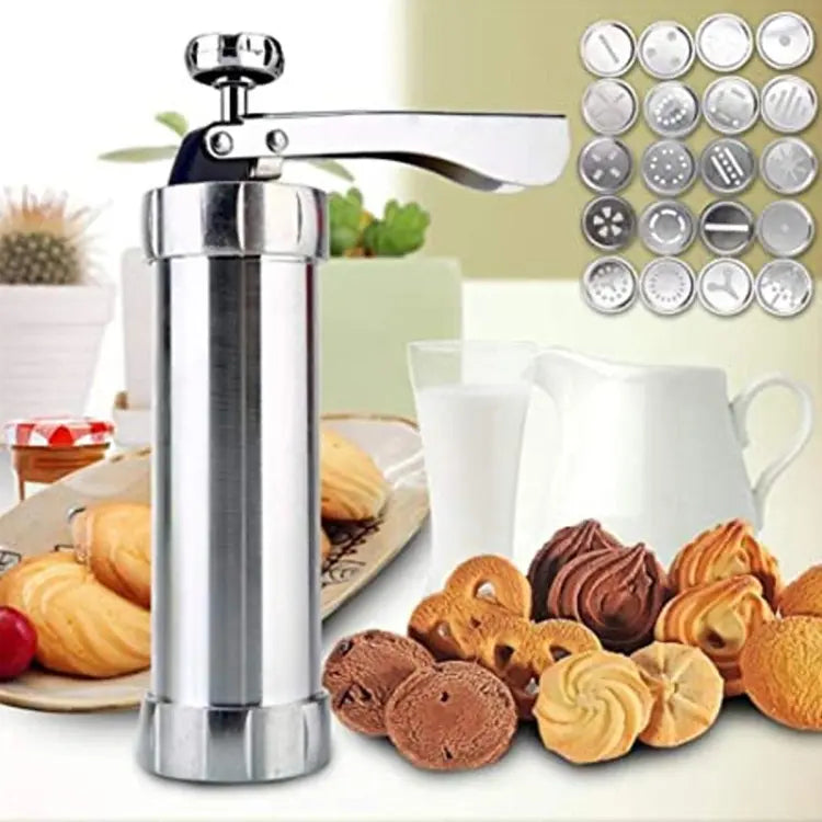 Stainless Steel Cookie Press - Ideal for Uniform Cookies
