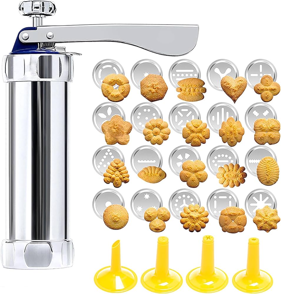 Stainless Steel Cookie Press - Ideal for Uniform Cookies