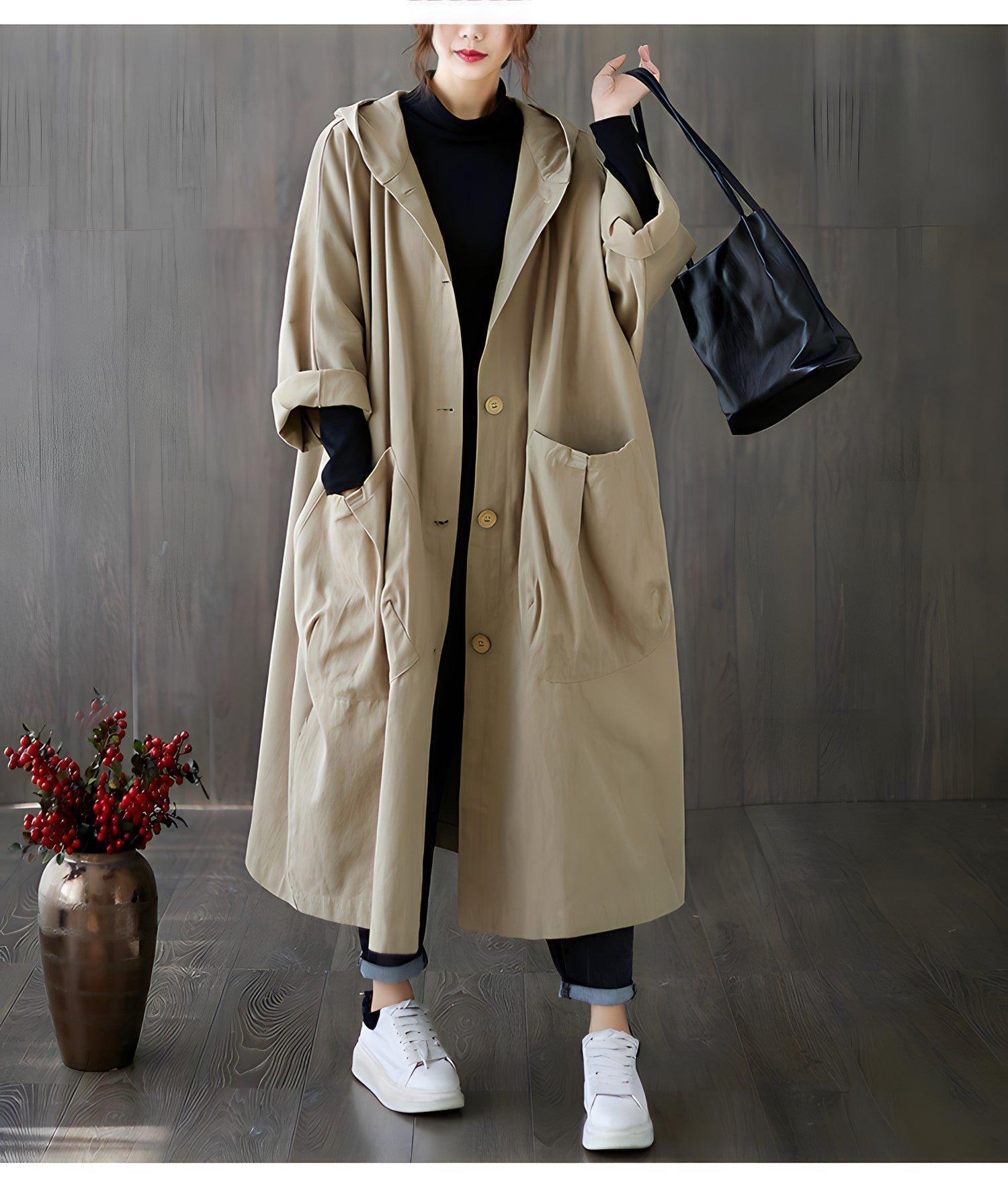 Oversized Trench Coat in Classic Style