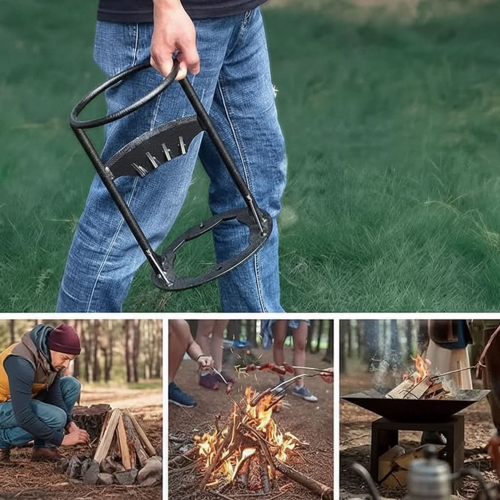 Compact Steel Log Splitter for Safe Firewood and Kindling Preparation
