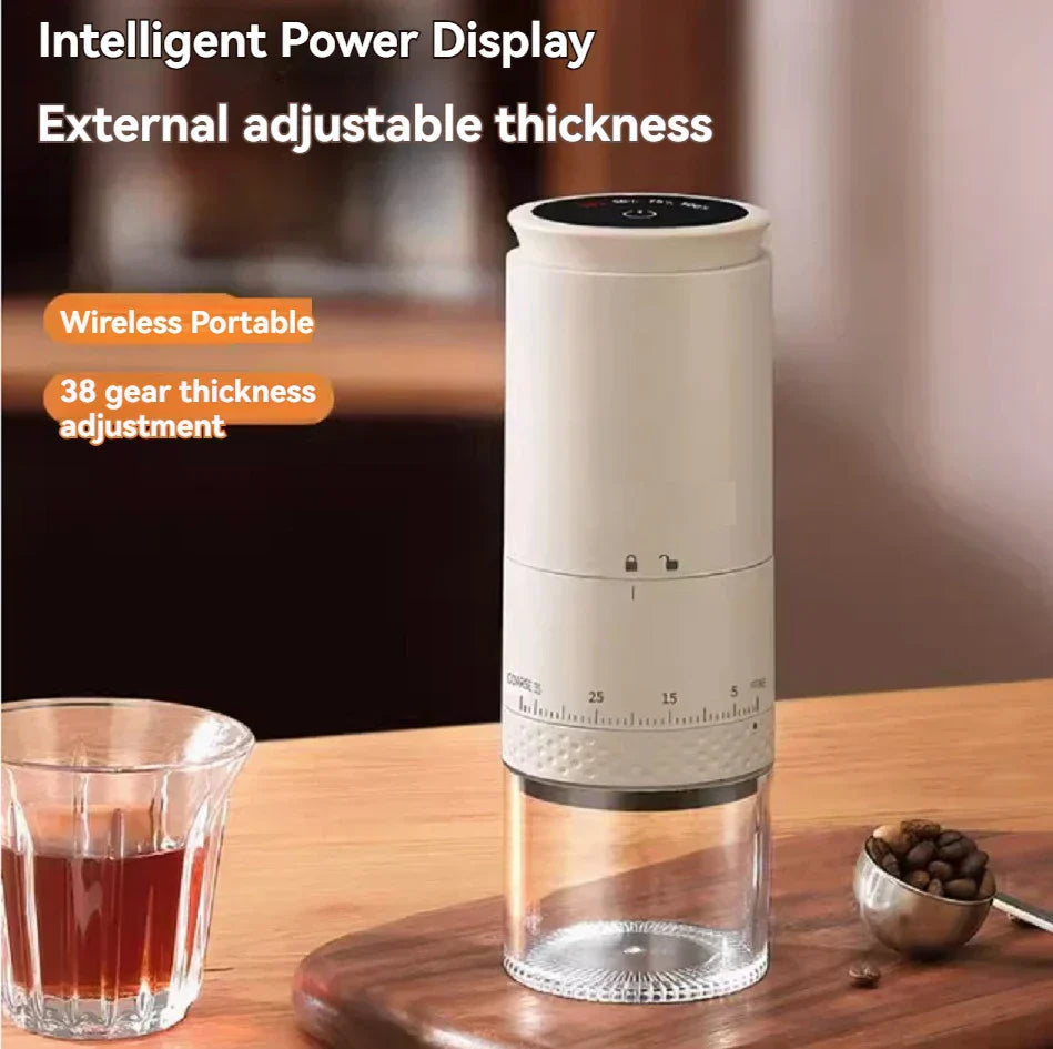 Portable Coffee Grinder with Customizable Grind Settings and USB Charging