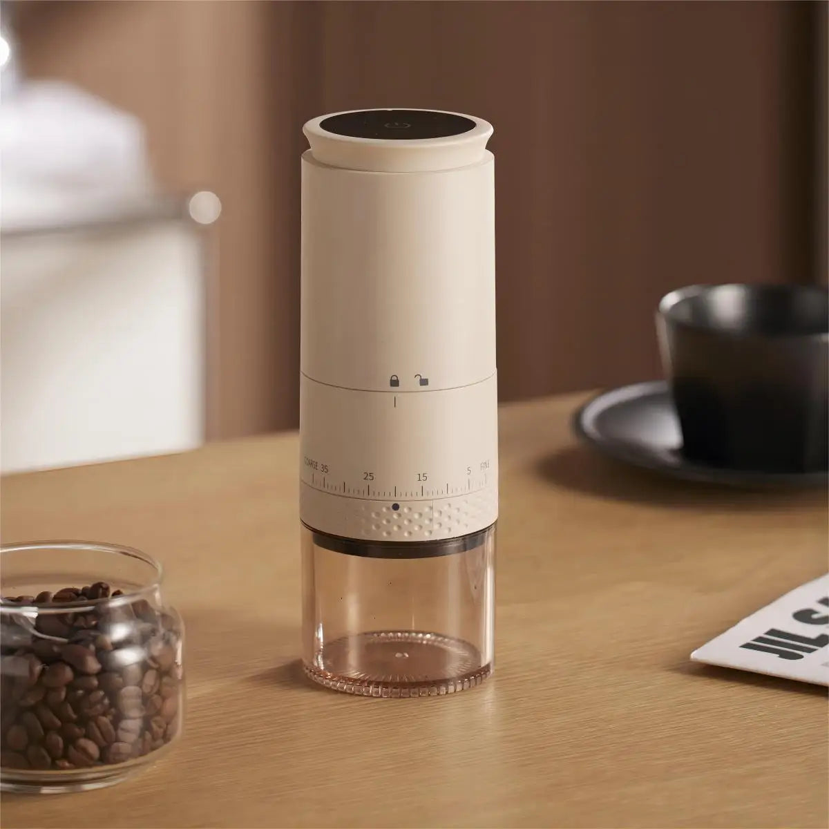 Portable Coffee Grinder with Customizable Grind Settings and USB Charging